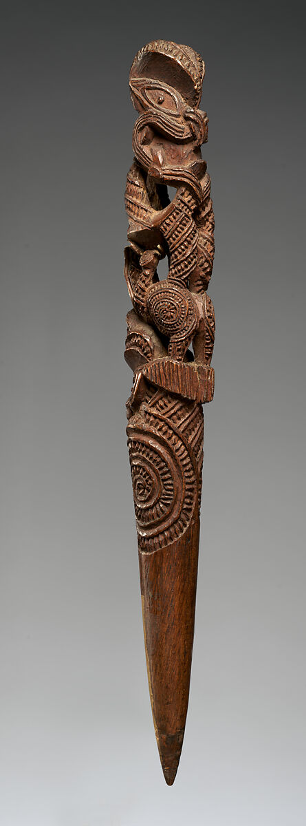 Turuturu (weaving peg), Māori artist, Wood, Maori people