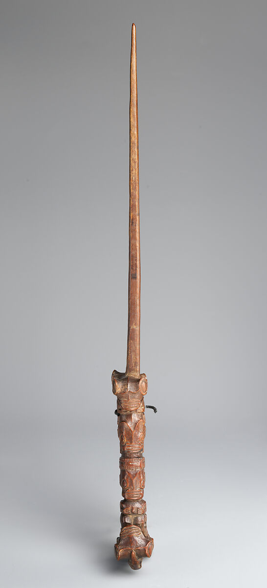 Keè (fan handle), Ènata artist, Wood, Marquesan (Enata) people