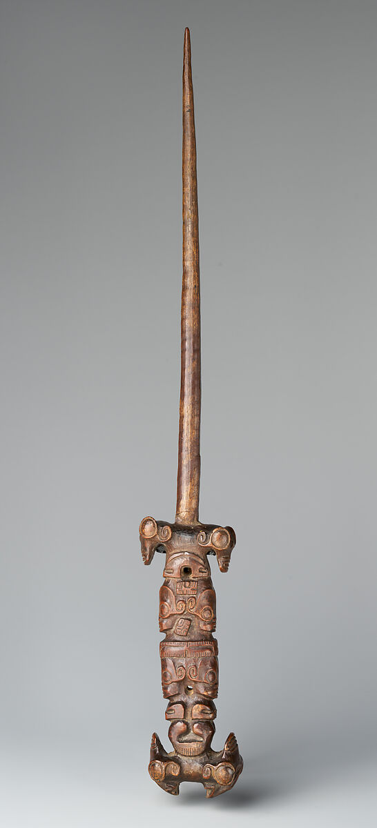 Keè (fan handle), Ènata artist, Wood, Marquesan (Enata) people