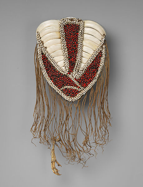 Pectoral Ornament, Pig tusks, nassa shells, seeds, fiber, resin, North coast, Aitape region