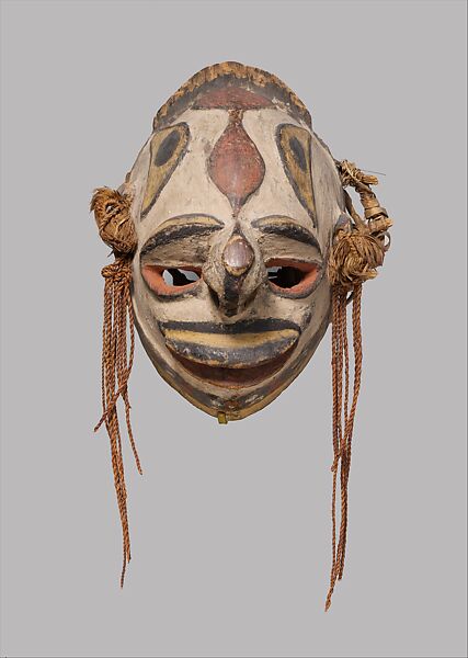 Mask, Wood, paint, fiber, Biwat people 