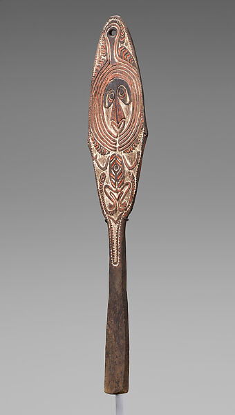 Spirit Board?, Wood, paint, fiber, Papua New Guinea