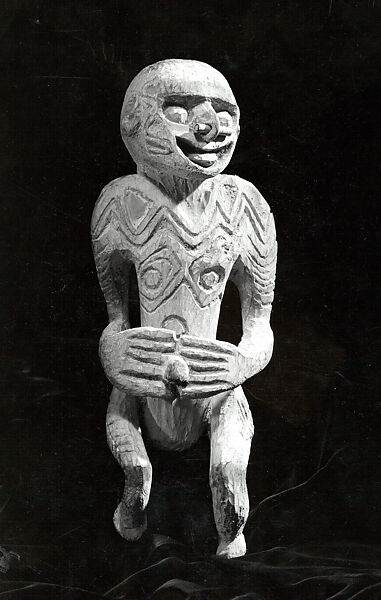 Male Figure, Wood, paint, bamboo, Asmat people 