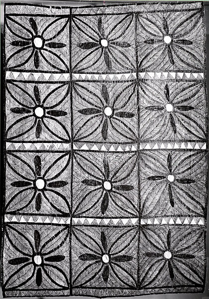 Barkcloth Panel (Siapo), Barkcloth, pigment, Samoa 