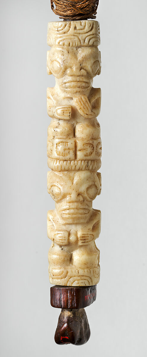 Tahiì (fan), Ènata artist, Wood, whalebone, fiber, Marquesan (Enata) people