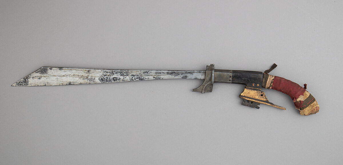 Sword, Lead, horn, bone, cloth, Indonesian, Adonara, Pulau