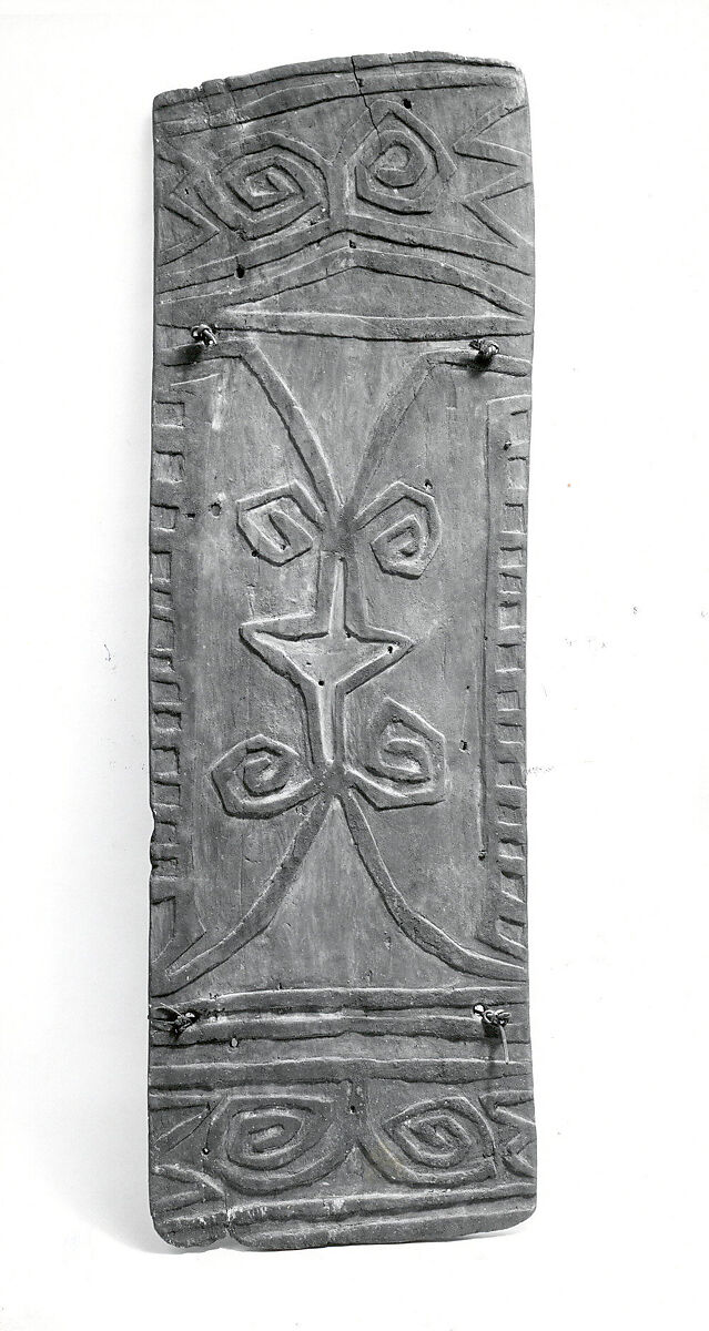 Shield, Subiyongim, Wood, fiber, paint, Mountain Ok people