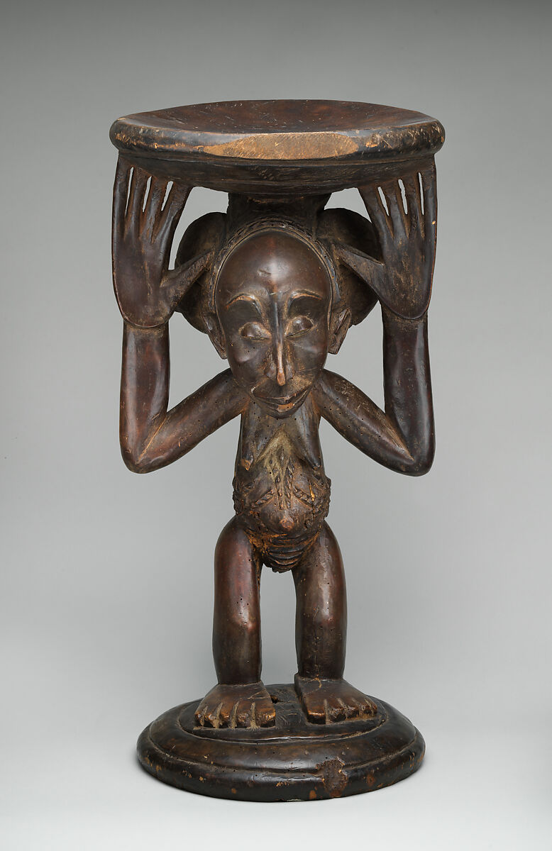 Lupona (royal seat), Ngongo ya Chintu, formerly known as the "Buli Master" (ca. 1810-1870, Kateba region, Democratic Republic of the Congo), Wood, metal studs, Luba or Hemba peoples
