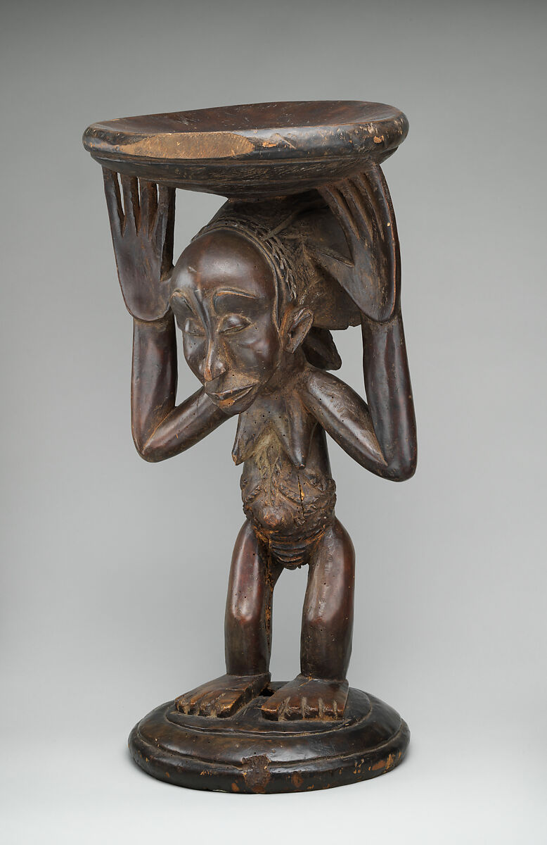 Lupona (royal seat), Ngongo ya Chintu, formerly known as the "Buli Master" (ca. 1810-1870, Kateba region, Democratic Republic of the Congo), Wood, metal studs, Luba or Hemba peoples