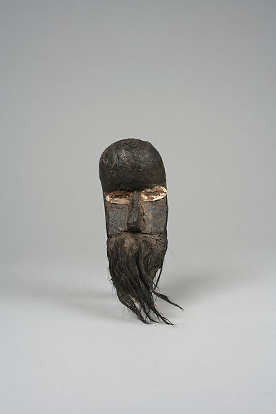Miniature Mask, Wood, King Colobus monkey hair, metal, Kpelle peoples 