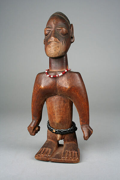Ibeji Twin Figure, Wood, beads, indigo, Ewe peoples, Egun or Aja group 