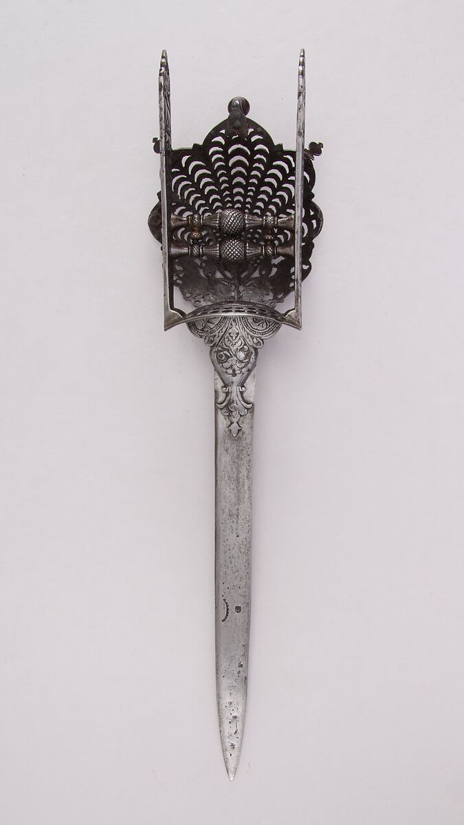 Dagger (Katar), Steel, Indian, Thanjavur; blade, European