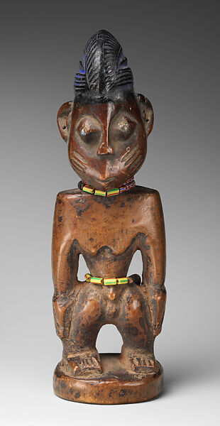 Twin Figure: Male (Ibeji), Wood, nails, beads, camwood powder, blueing, Yoruba peoples 