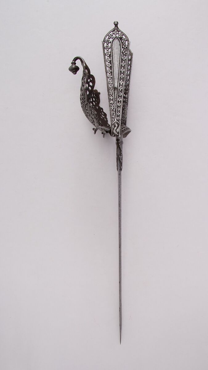 Guarded Dagger (Katar), Steel, Indian, Thanjavur; blade, European