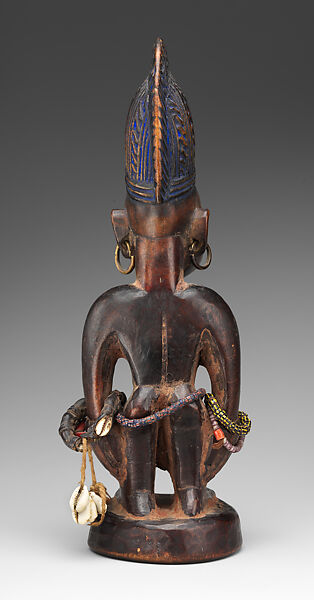 Twin Figure: Female (Ibeji), Yoruba artist, Wood, nails, camwood powder, Yoruba peoples