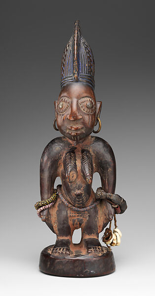 Twin Figure: Female (Ibeji), Wood, nails, camwood powder, Yoruba peoples 