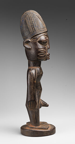 Twin Figure: Male (Ibeji), Yoruba artist, Wood, camwood powder, Yoruba peoples