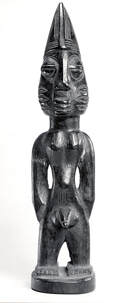 Twin Figure: Male (Ibeji), Yoruba artist, Wood, camwood powder, Yoruba peoples