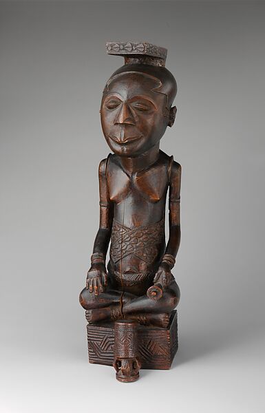 Figure: Seated Male (Ndop), Bitete, Wood, Kuba peoples 