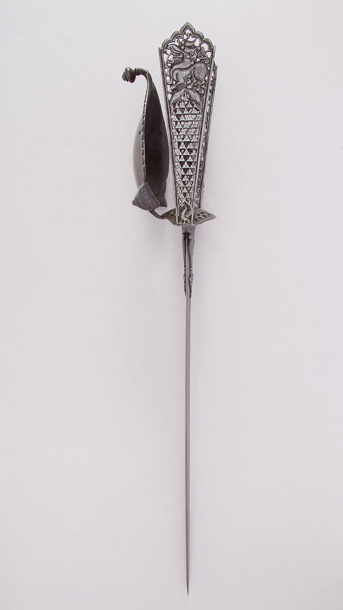 Guarded Dagger (Katar), Steel, Indian, Thanjavur; blade, European