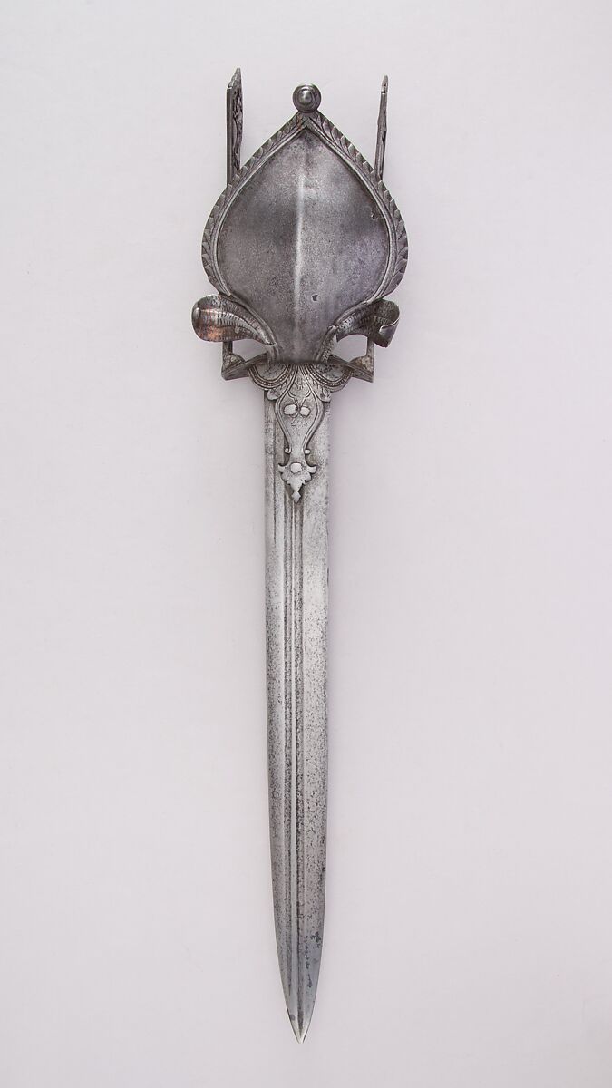 Guarded Dagger (Katar), Steel, Indian, Thanjavur; blade, European 