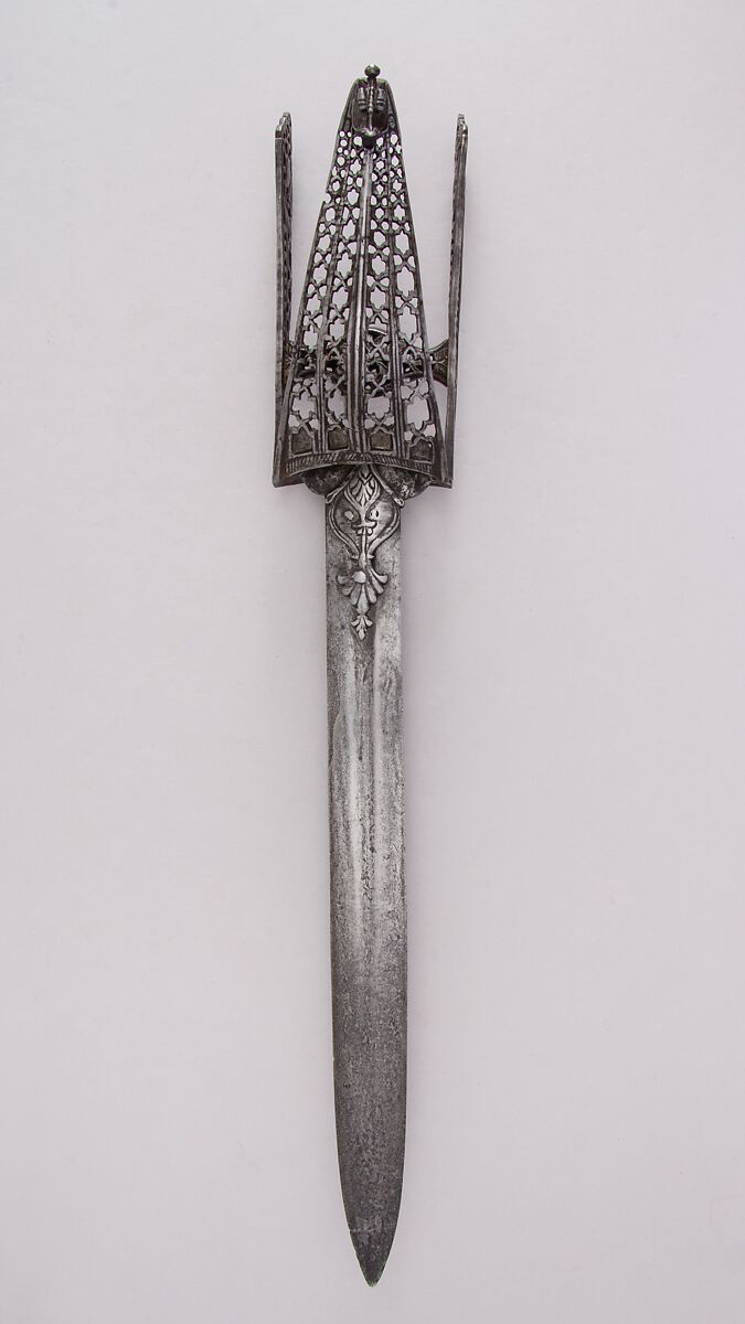 Guarded Dagger (Katar), Steel, Indian, Thanjavur; blade, European 