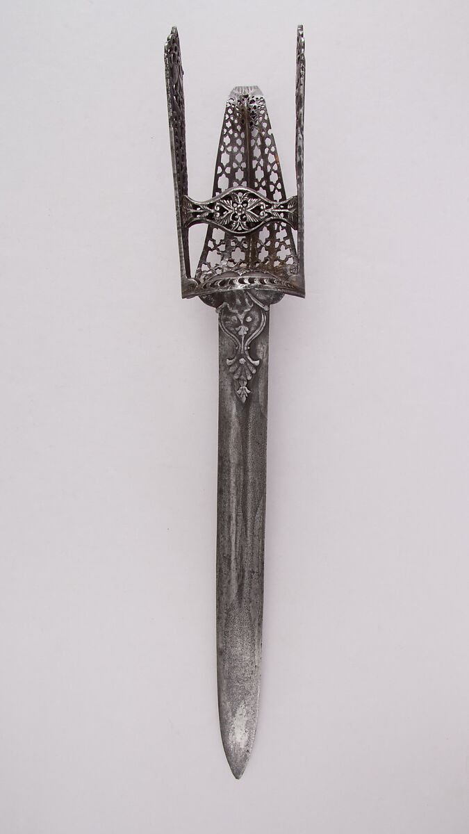 Guarded Dagger (Katar), Steel, Indian, Thanjavur; blade, European