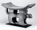 Prestige stool with leopard, Akan artist, Wood, Akan peoples