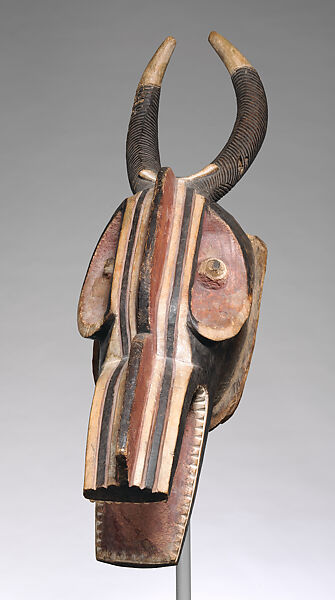 Helmet Mask (Goli Glin), Wood, pigment porcupine quill(?), Baule peoples 