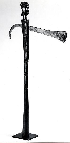 Ceremonial Axe, Iron, wood, beads, Kamba peoples 