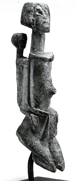 Figure: Kneeling Mother with Child, Wood, Dogon or Tellem  peoples (?) 