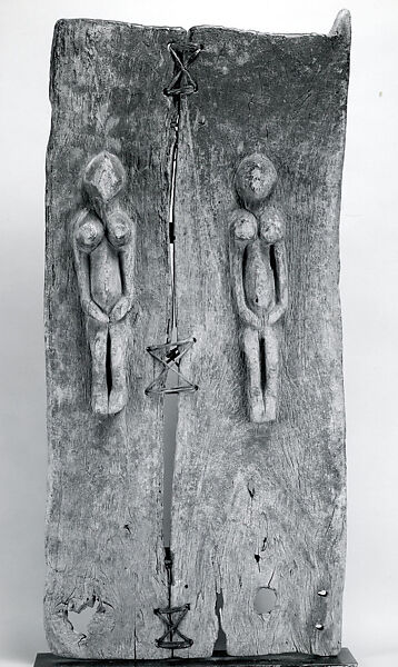 Door: Female Couple, Wood, hide, iron, Dogon peoples 