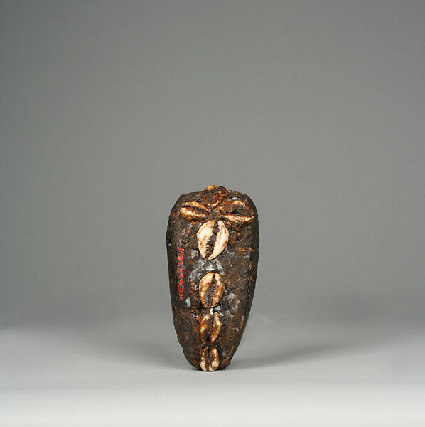 Miniature Mask, Loma artist(s), Wood, metal, cowrie shells, applied organic materials, Loma or Toma peoples