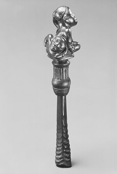 Nsiba (whistle) for a hunter or diviner, Kongo artist, Wood, antelope horn, Kongo peoples