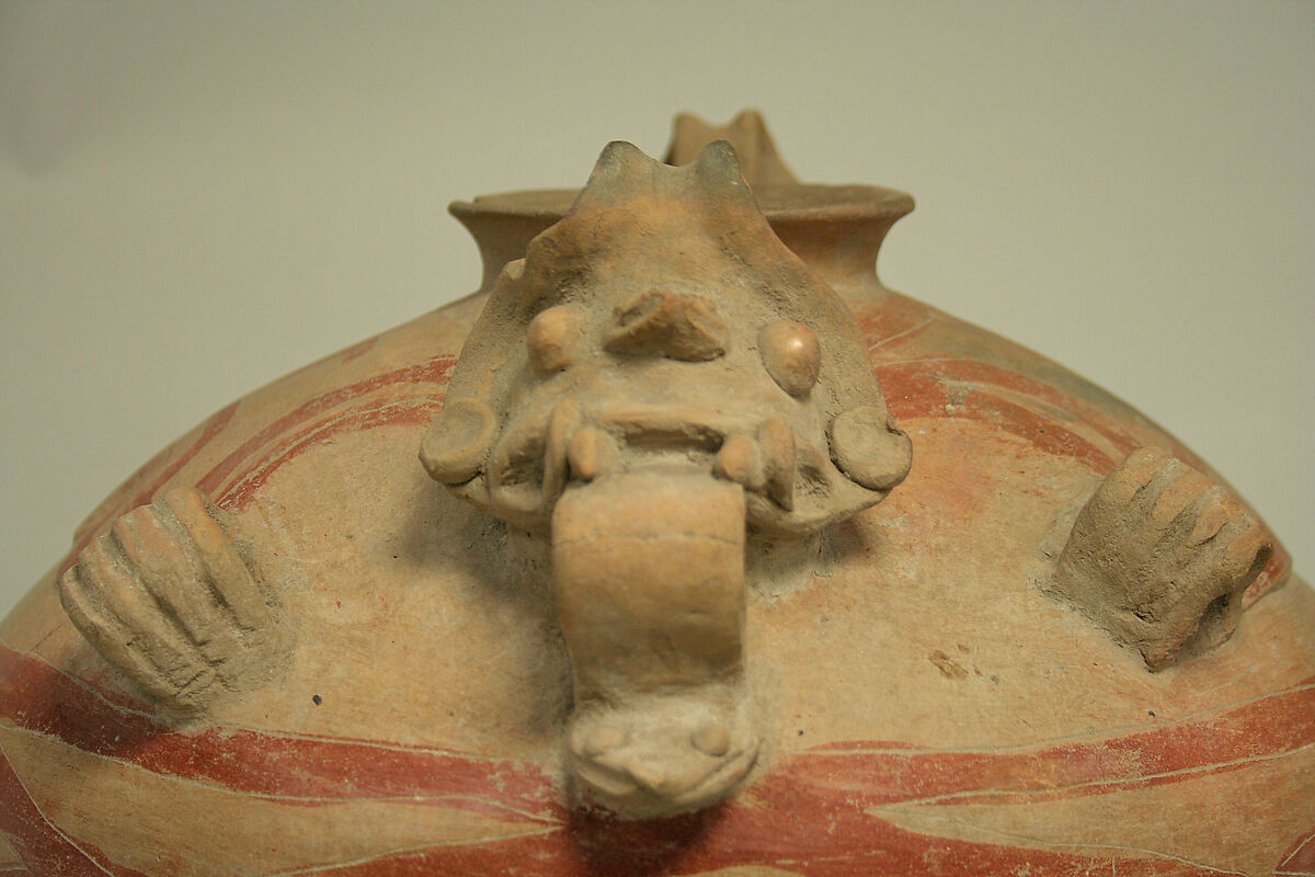 Painted Bowl with Lugs and Faces, Ceramic, pigment, Chorrera