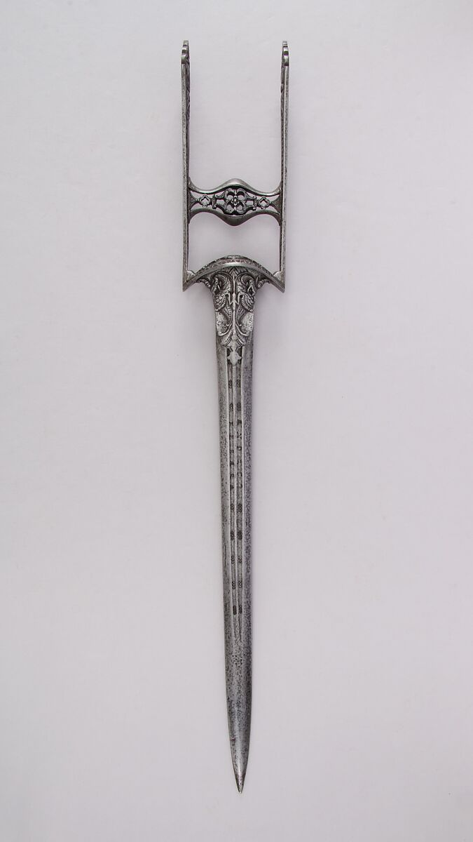 Dagger (Katar), Steel, Indian, Thanjavur; blade, European