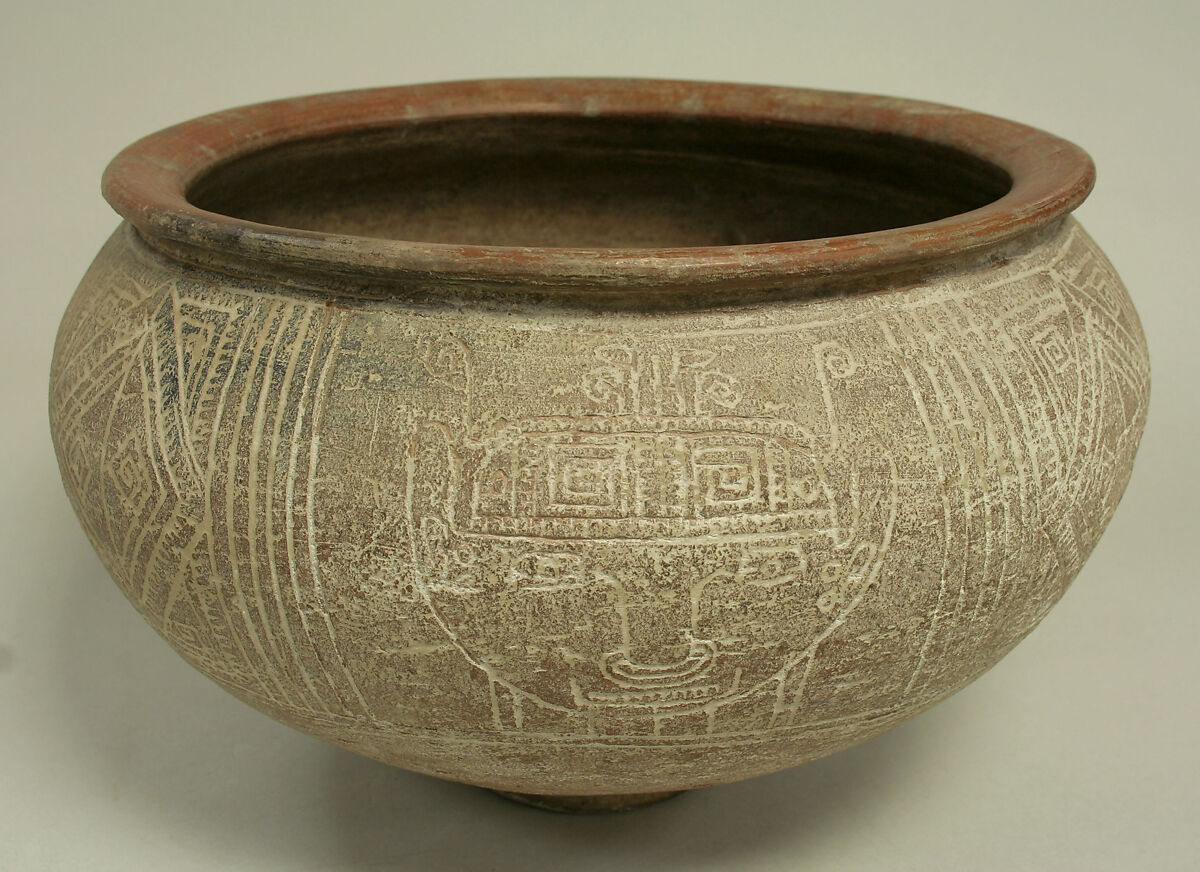 Incised Bowl with Ring Base, Ceramic, Manteño 