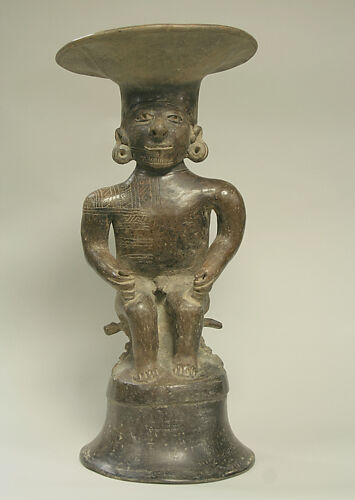 Ceramic Seated Male with Headdress