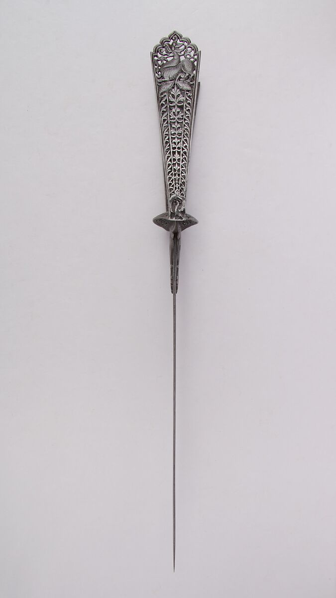 Dagger (Katar), Steel, Indian, Thanjavur; blade, European