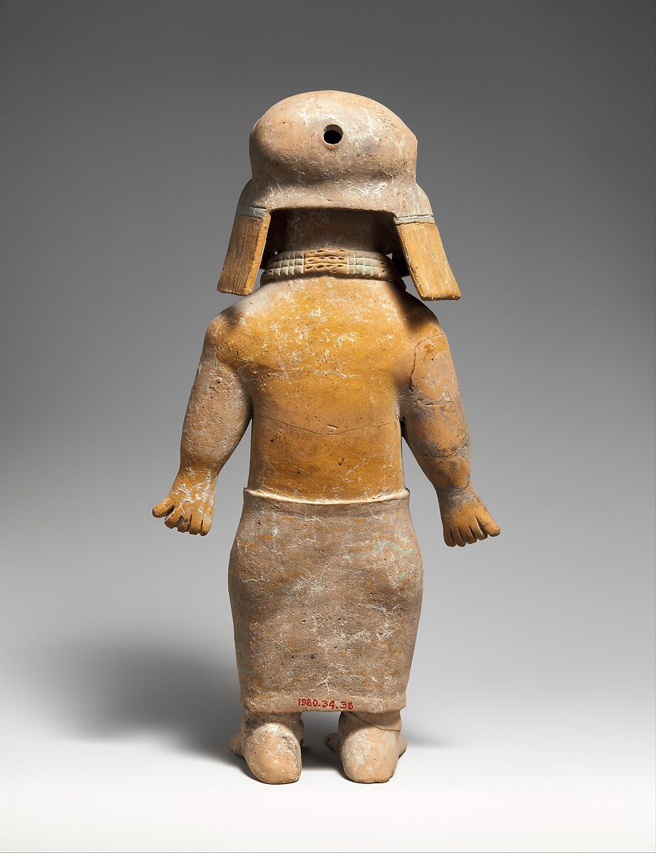 Standing figure, Jama-Coaque artist, Ceramic, post-fire paint, Jama-Coaque
