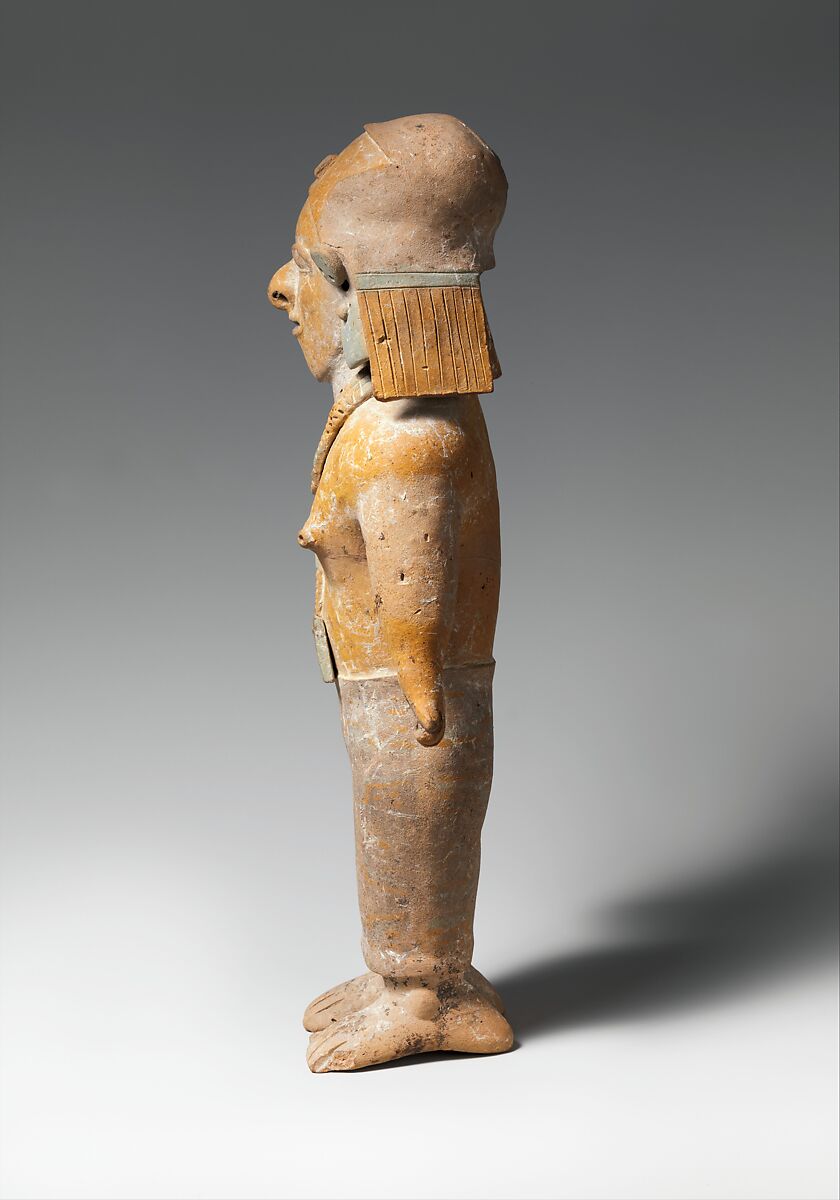 Standing figure, Jama-Coaque artist, Ceramic, post-fire paint, Jama-Coaque