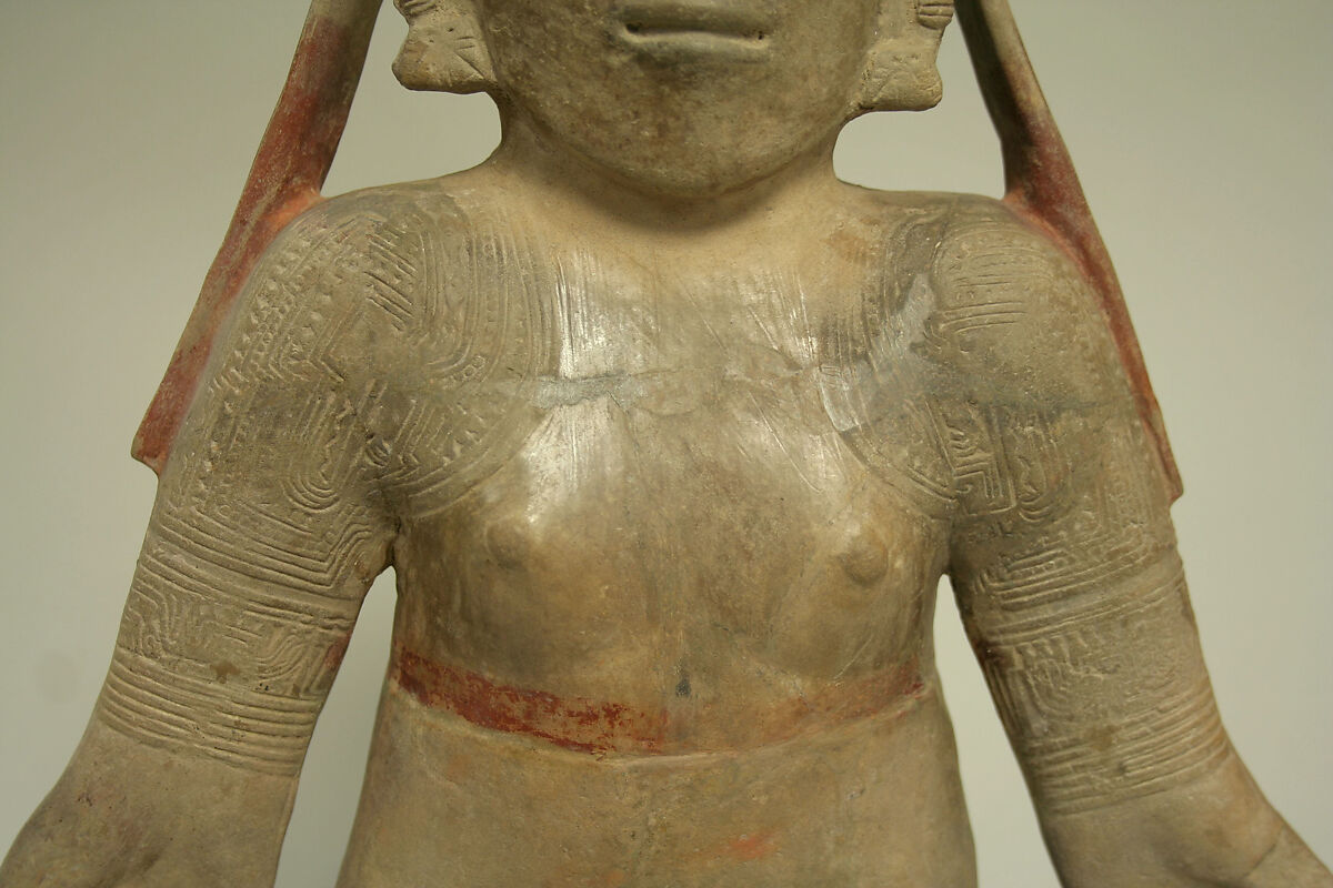 Standing Ceramic Female Figure, Ceramic, Jama-Coaque