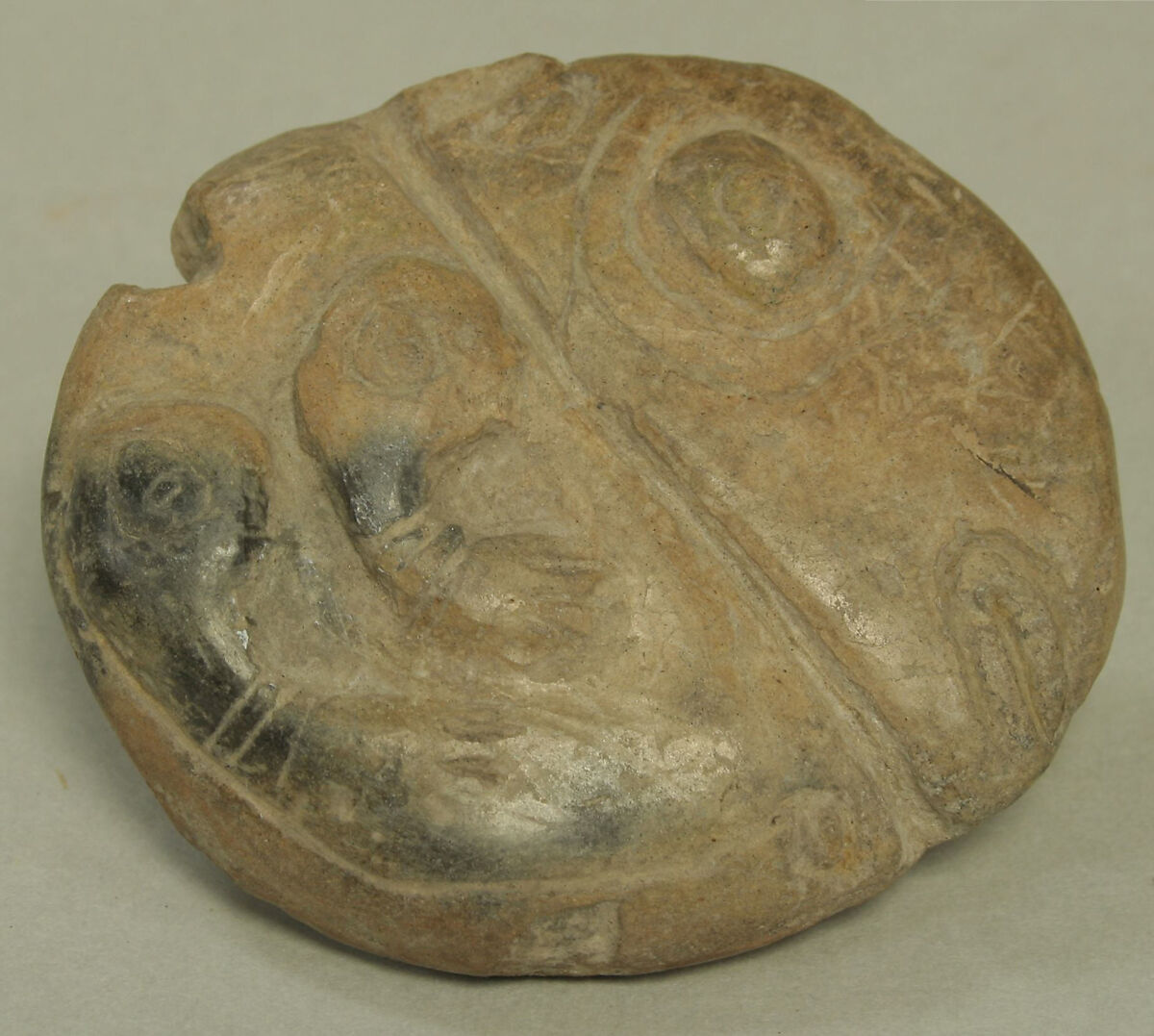 Stone Object with Relief Figures, Ceramic, Ecuador 
