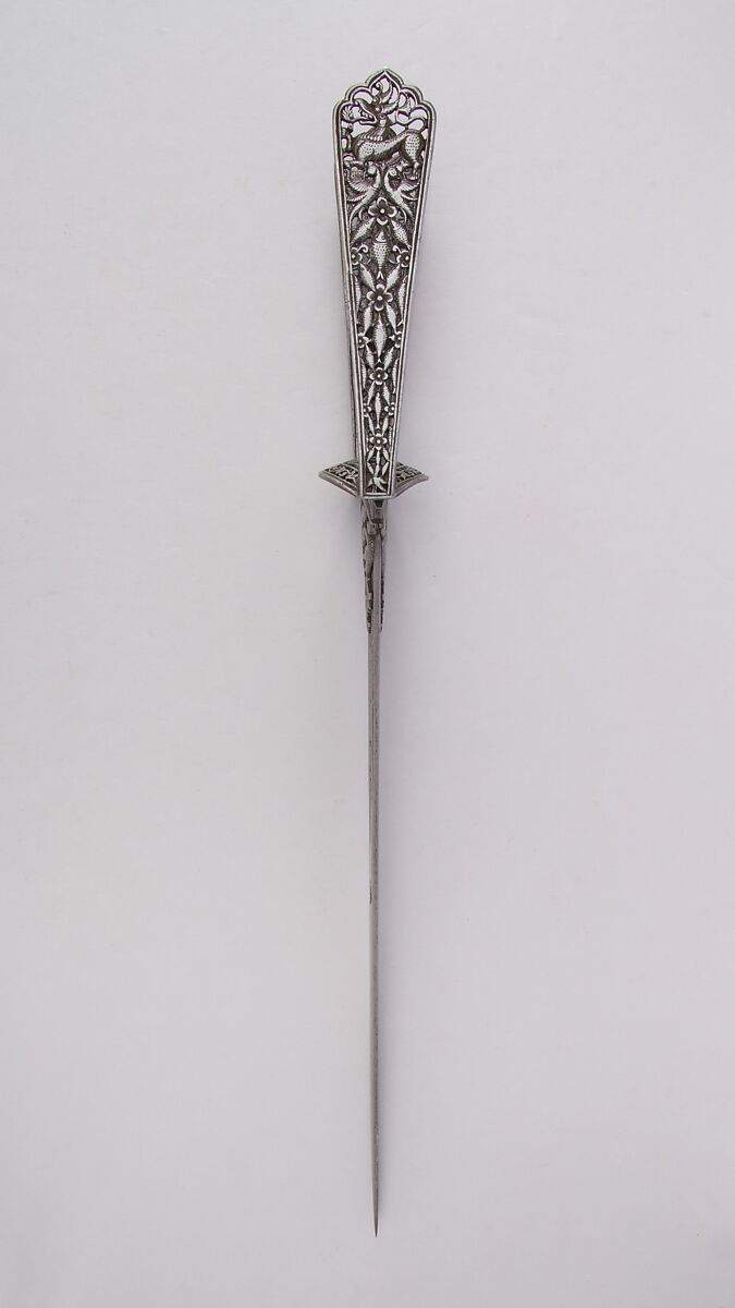 Dagger (Katar), Steel, Indian, Thanjavur; blade, Spanish