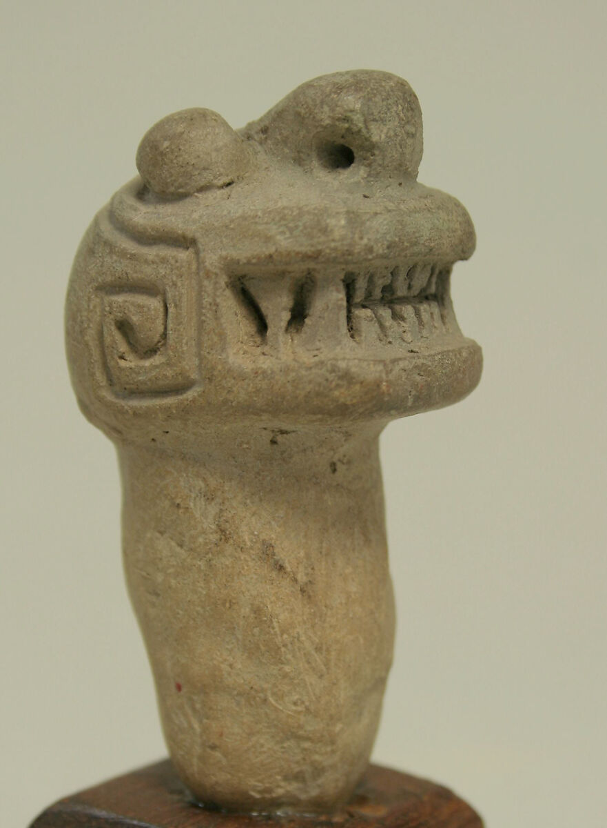 Ceramic Animal Head on a Base, Ceramic, Bahia
