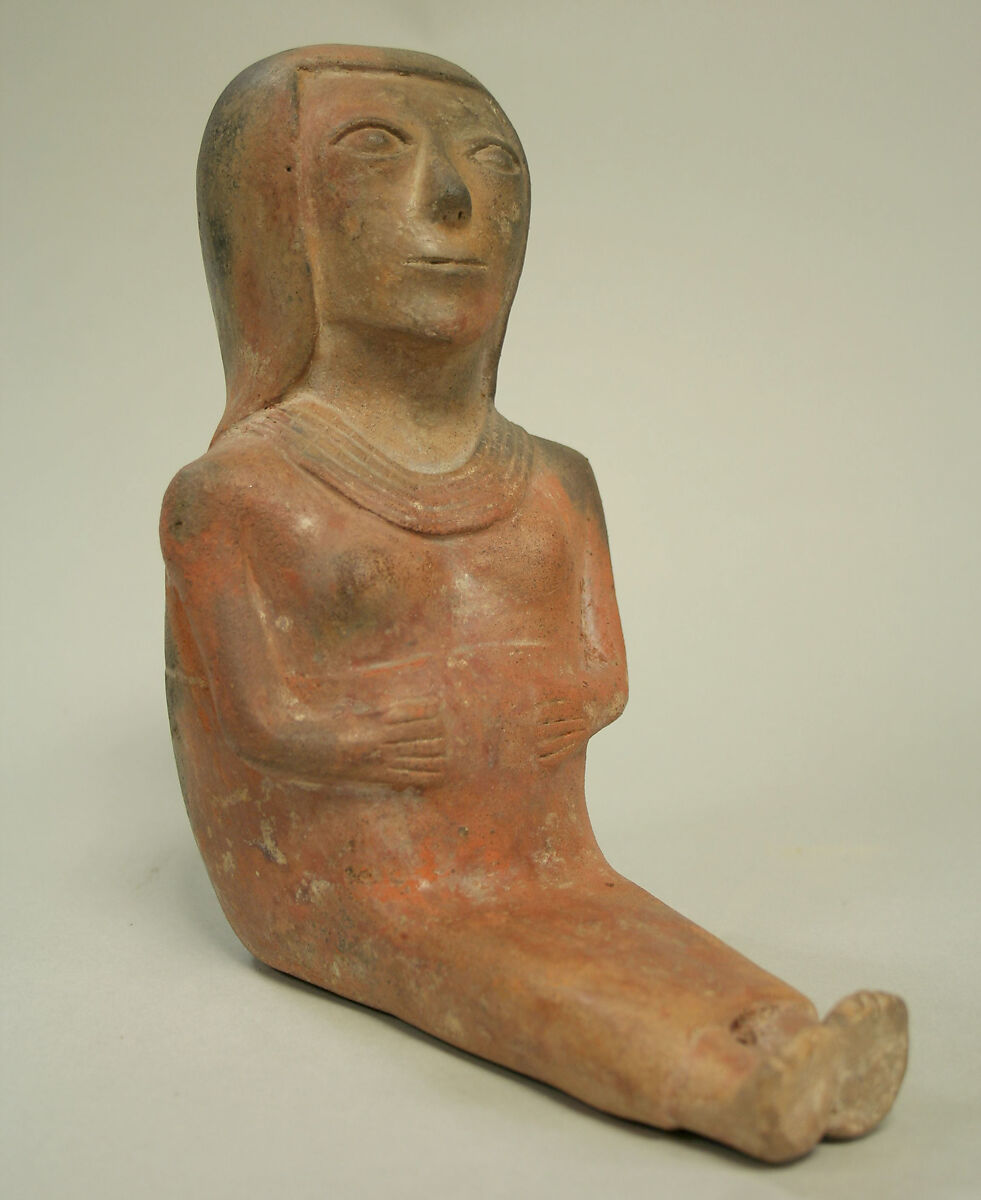 Ceramic Seated Female Figure, Ceramic, Carchi 