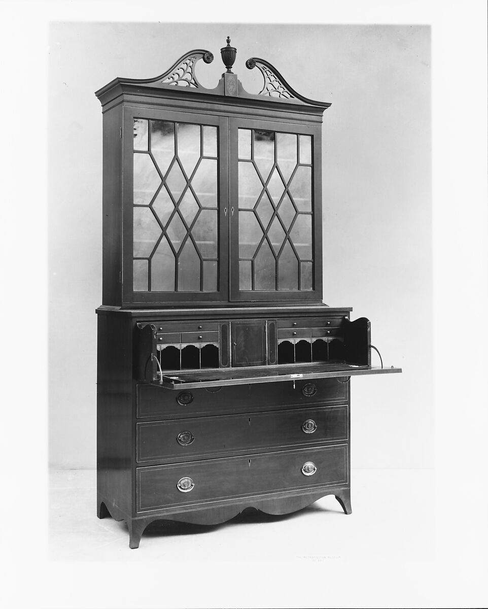 Desk and Bookcase, Mahogany, American 