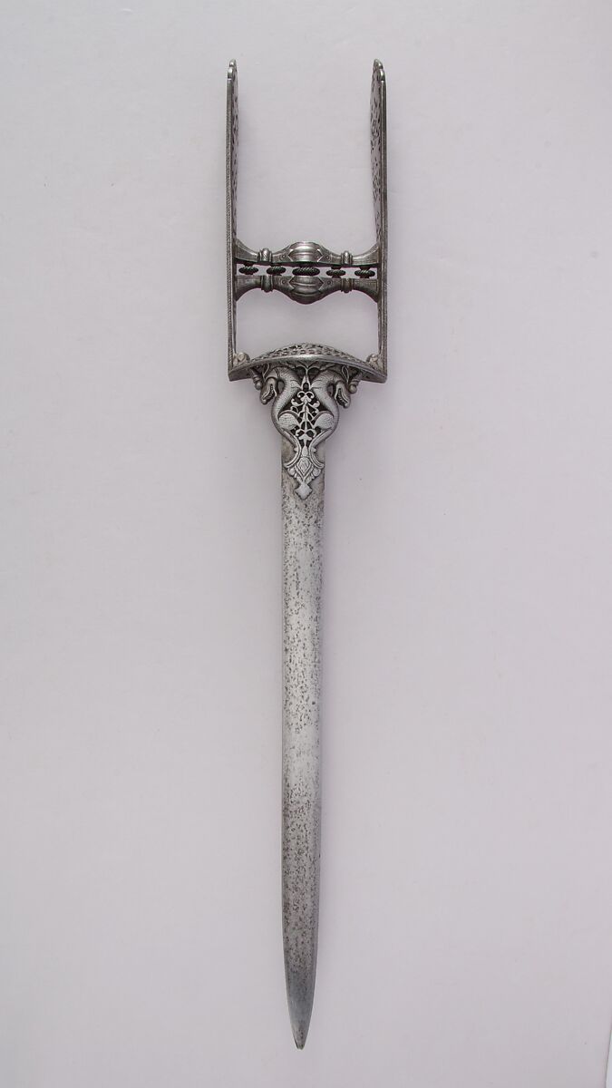 Dagger (Katar), Steel, Indian, Thanjavur; blade, European 