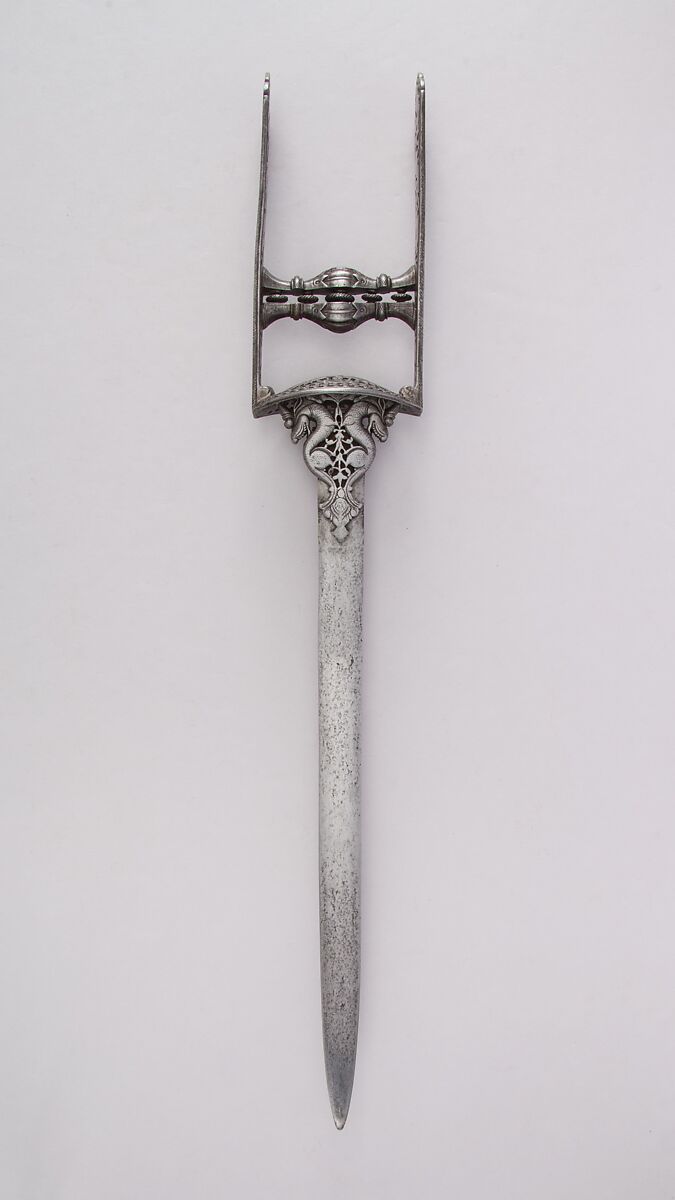Dagger (Katar), Steel, Indian, Thanjavur; blade, European