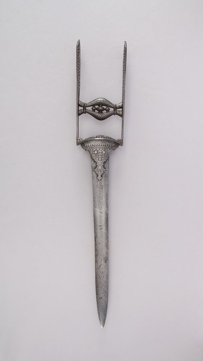 Dagger (Katar), Steel, Indian, Thanjavur; blade, European 